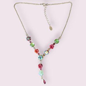 Floral Drop Necklace Monsoon Accessorize Gold Colorful